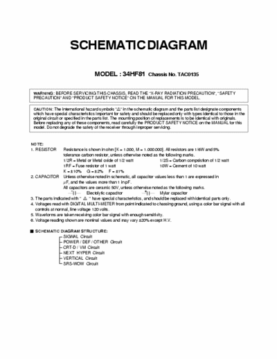 Toshiba 34HF81 Schematic Diagram Tv Color - (5.443Kb) Part 1/3 - pag. 39